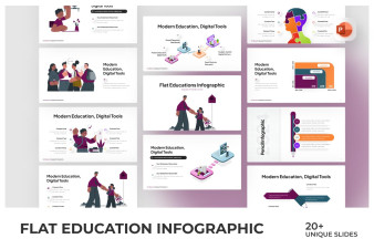 Flat Educations - Vector Illustration PowerPoint Template